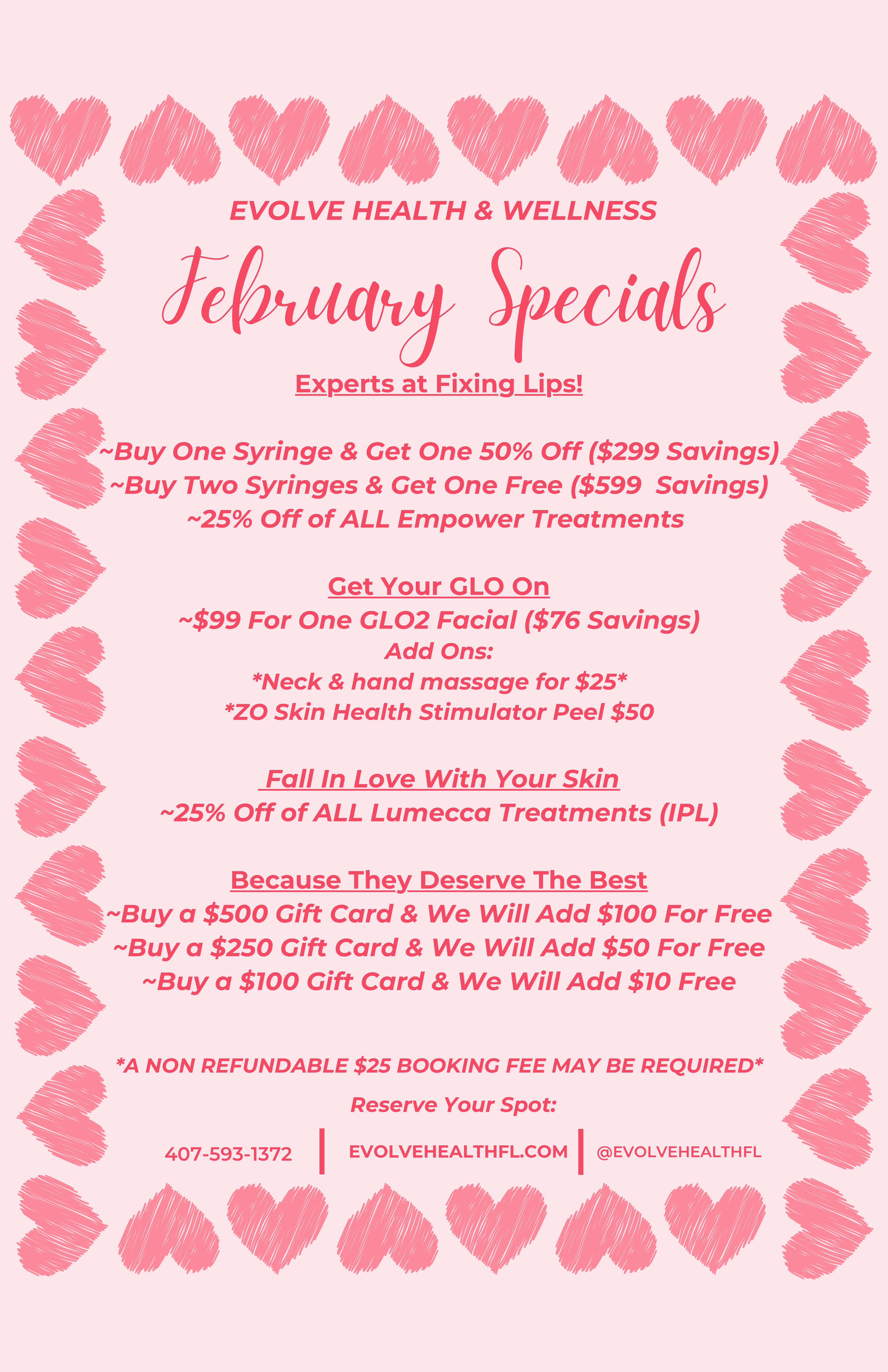 Evolve health and wellness valentine specials