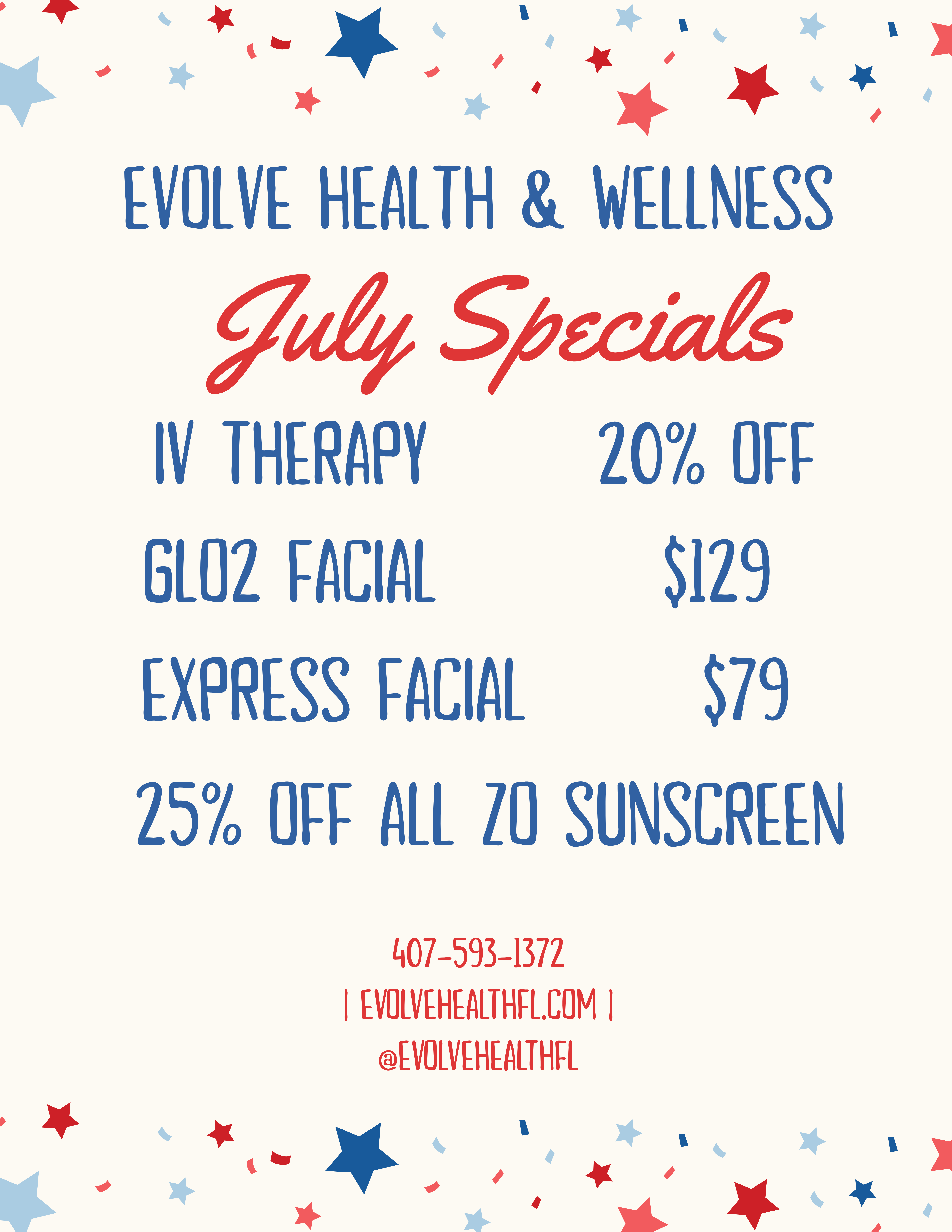 july specials facials skin care 